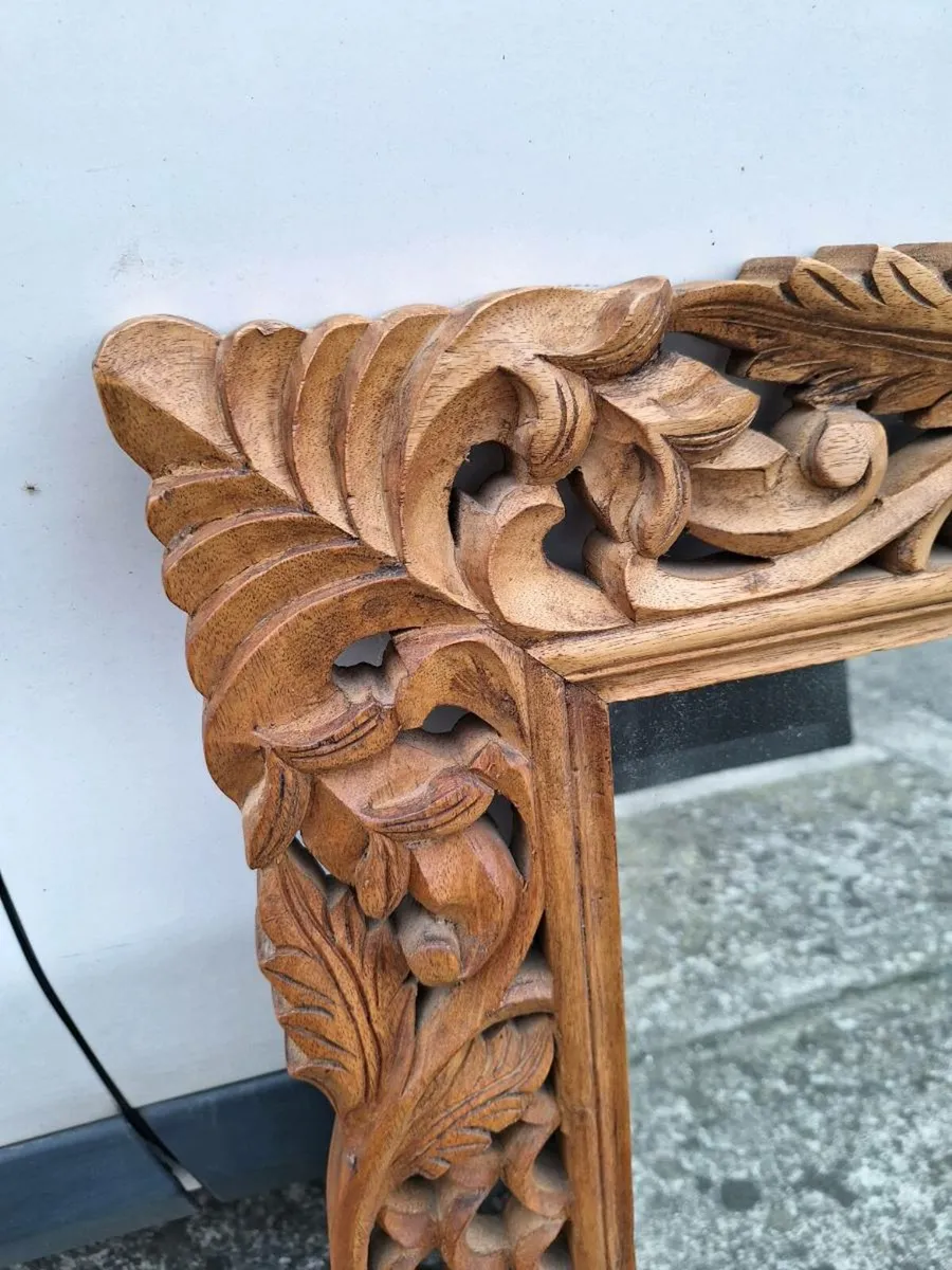 Beautiful large vintage hardwood mirror - Image 2