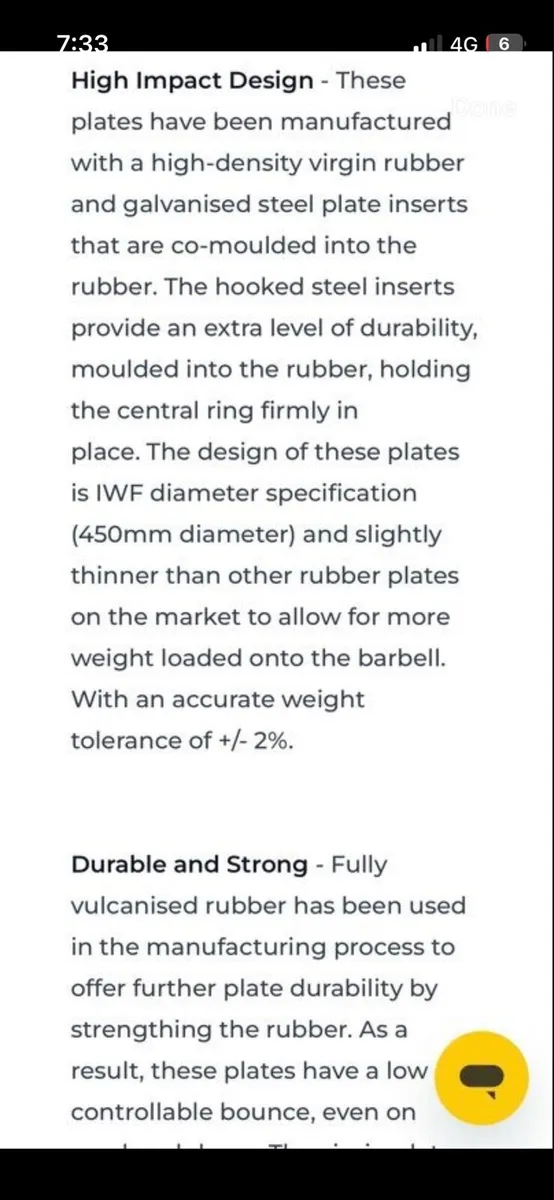 100kg branded rubber bumper weight plates - Image 2