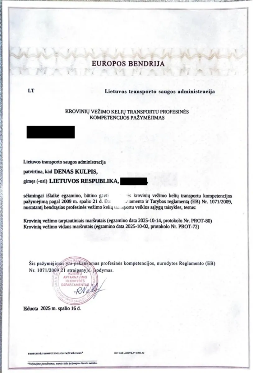 Certified Transport Manager (CPC) – AVAILABLE - Image 1