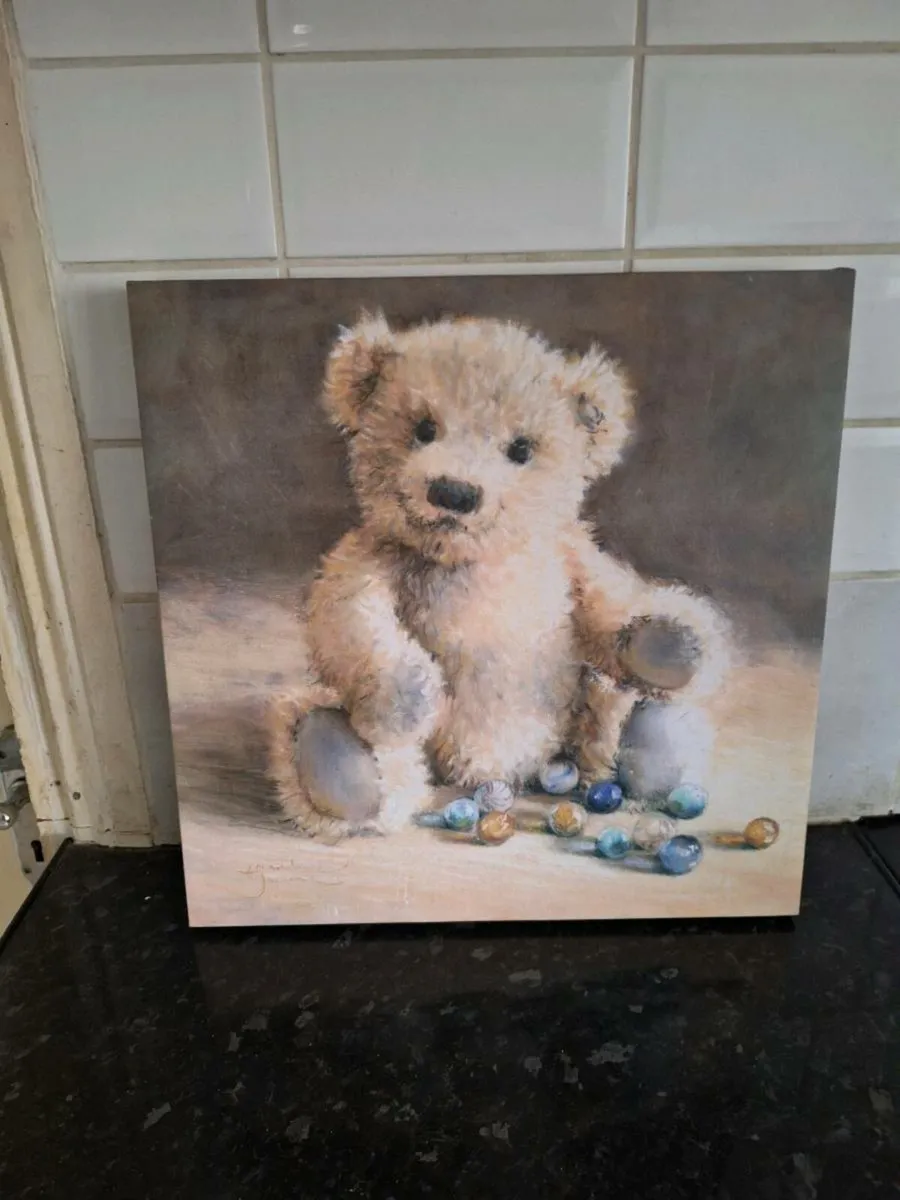 Two lovely teddy bears on canvas prints - Image 2