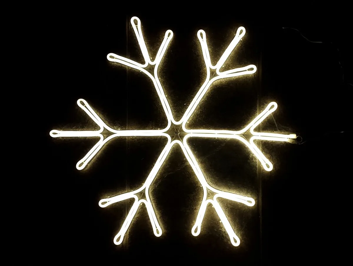 Christmas lights neon SNOWFLAKE sign - NEW - Image 1
