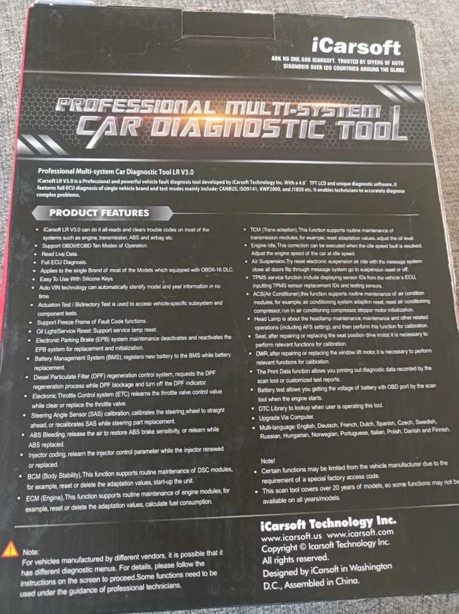 Land rover jaguar ICarsoft diagnostic tool - Image 2