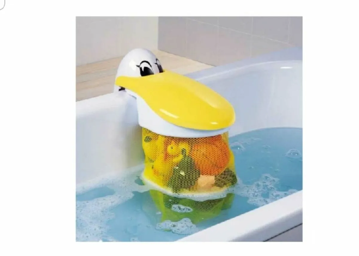 pelican style bath toy container not much used - Image 1