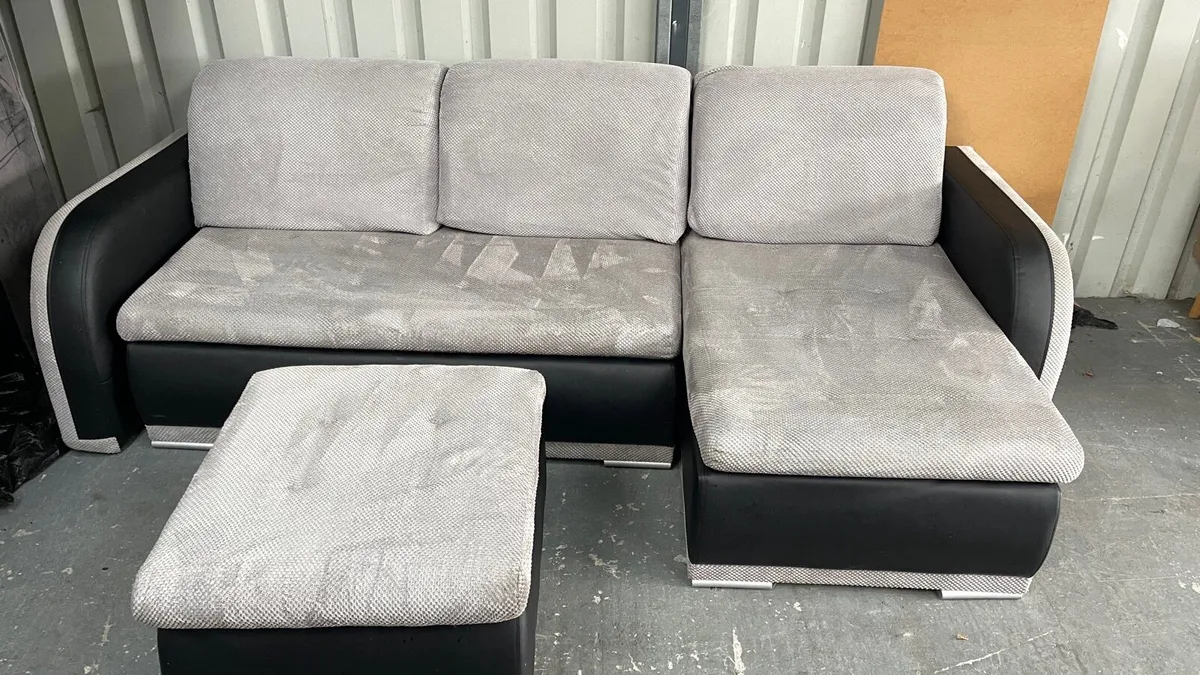 Corner sofabed + footstool - Image 1