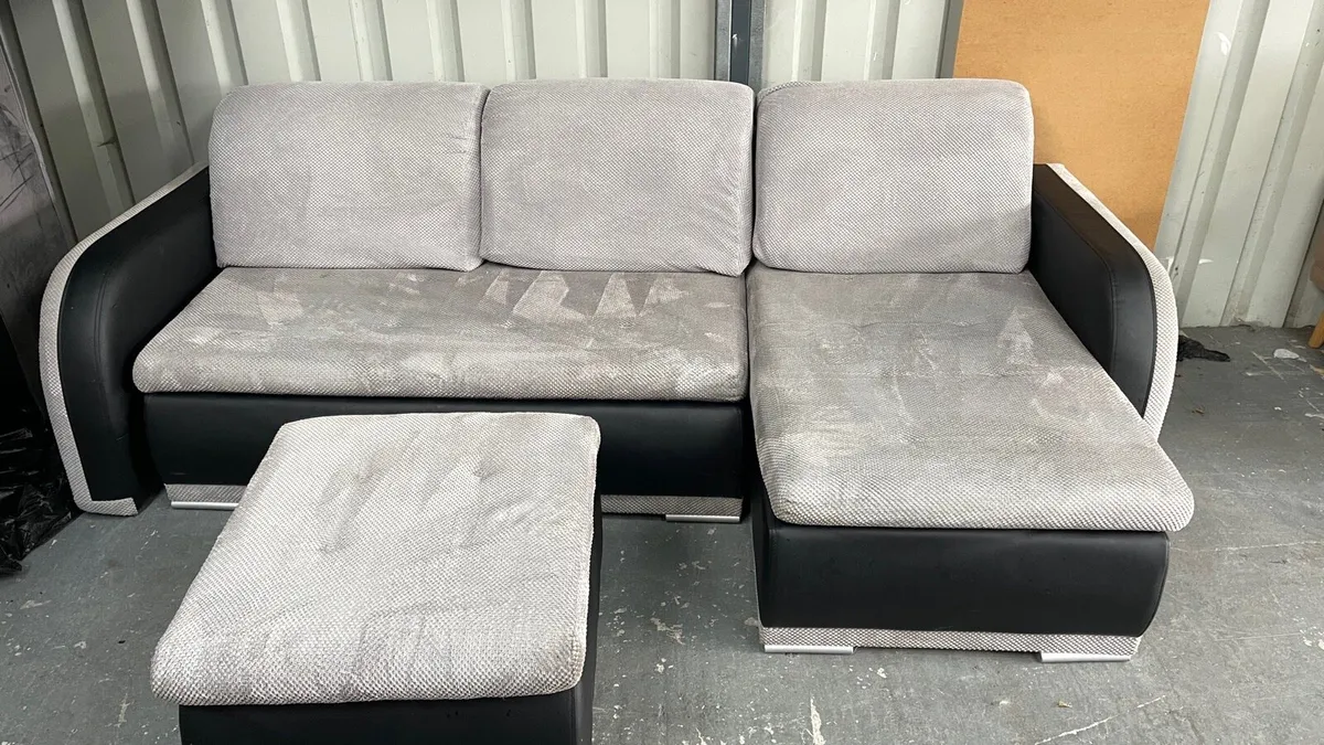 Corner sofabed + footstool - Image 2
