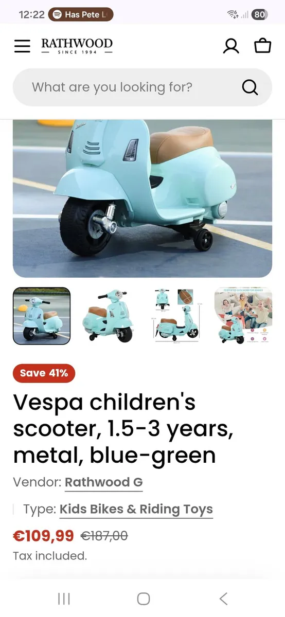 Blue kids vespa for 1.5 year to 3 years - Image 4