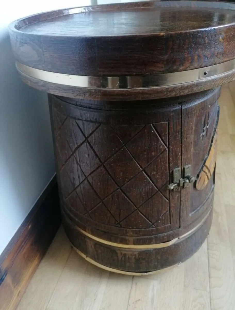 Vintage Wine Barrel Mini Bar - Image 4