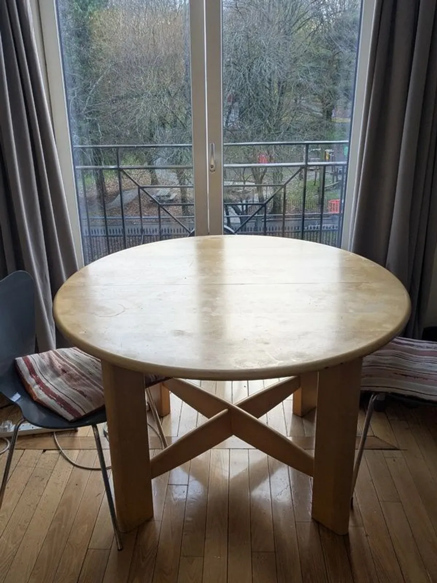 Solid Wood Round Dining Table (Extending) - Image 4