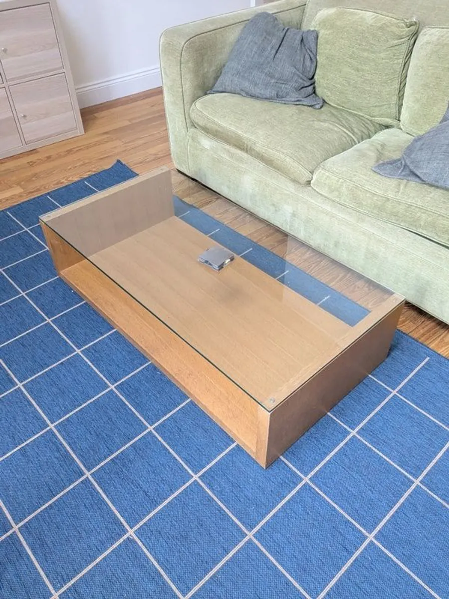 Habitat Coffee Table - Oak Veneer & Glass Top - Image 3