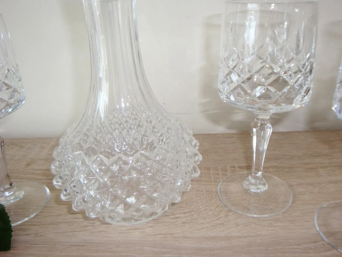 Crystal decanter with 4 glasses - Image 4