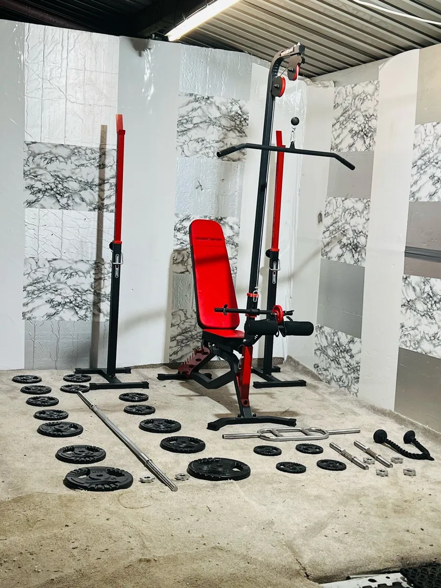 TRIGRIP WEIGHTS-BENCH WITH PULLEY BAR DUMBBELLS - Image 4