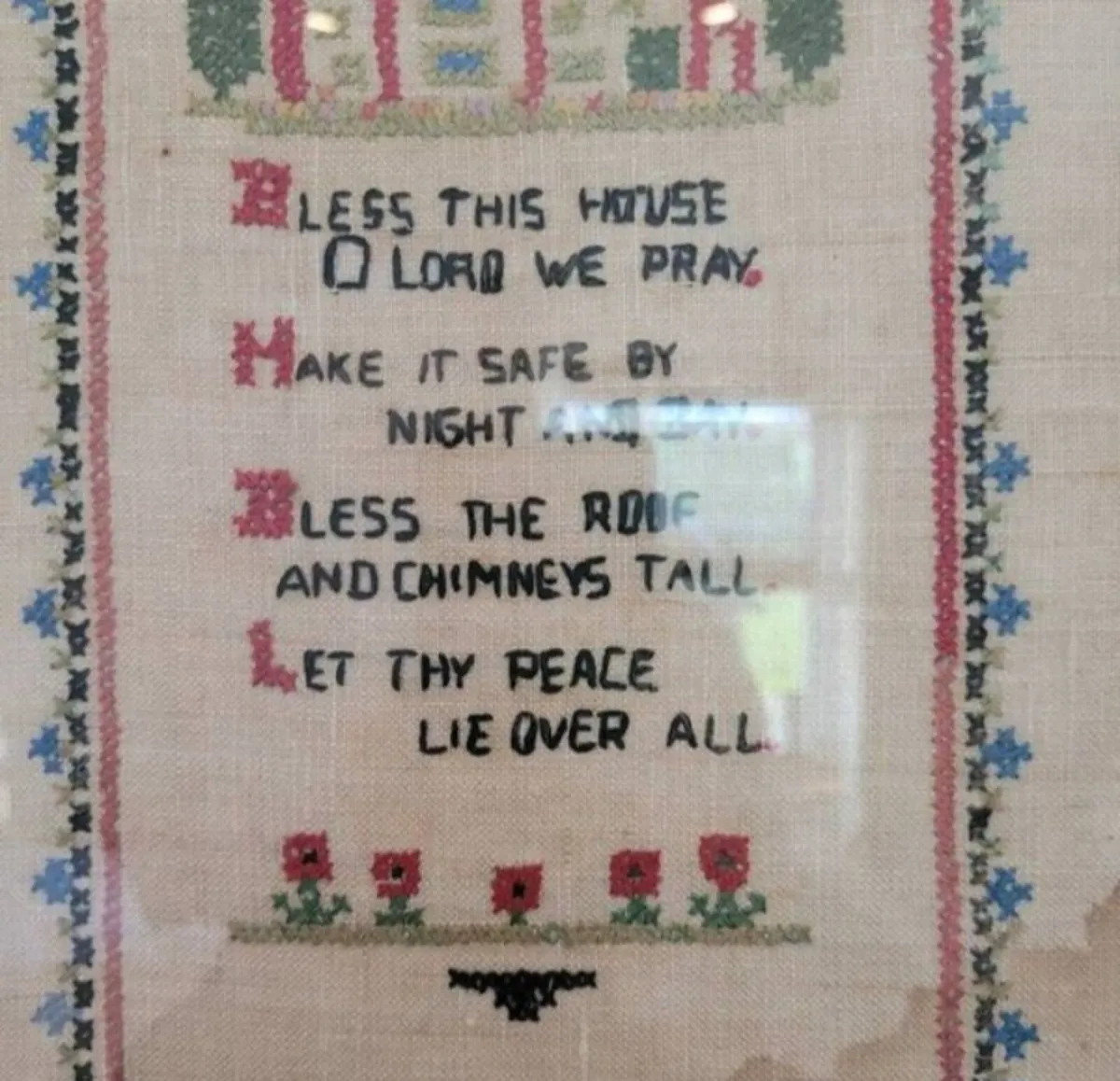 Antique cross stitch sampler - Image 2