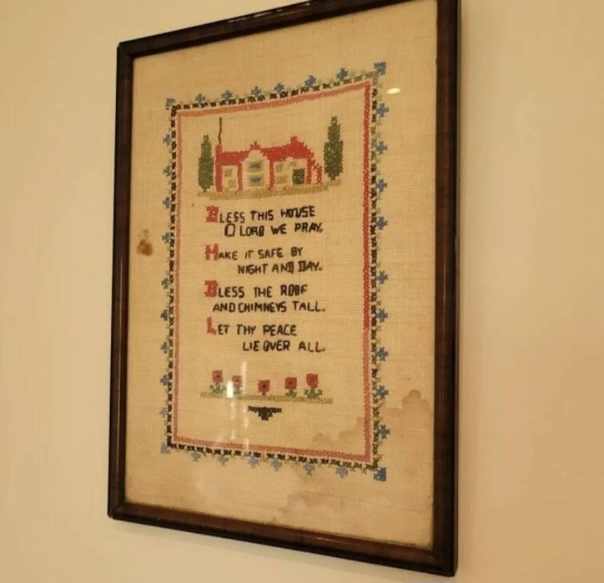 Antique cross stitch sampler - Image 3