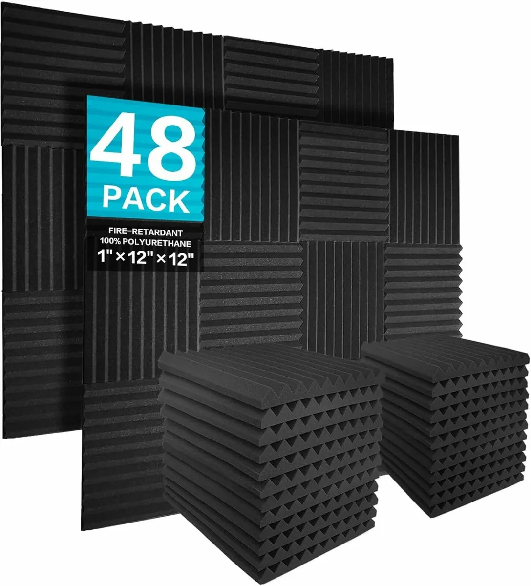 48 Pack Acoustic Panels Studio Foam 2.5x30x30cm - Image 1