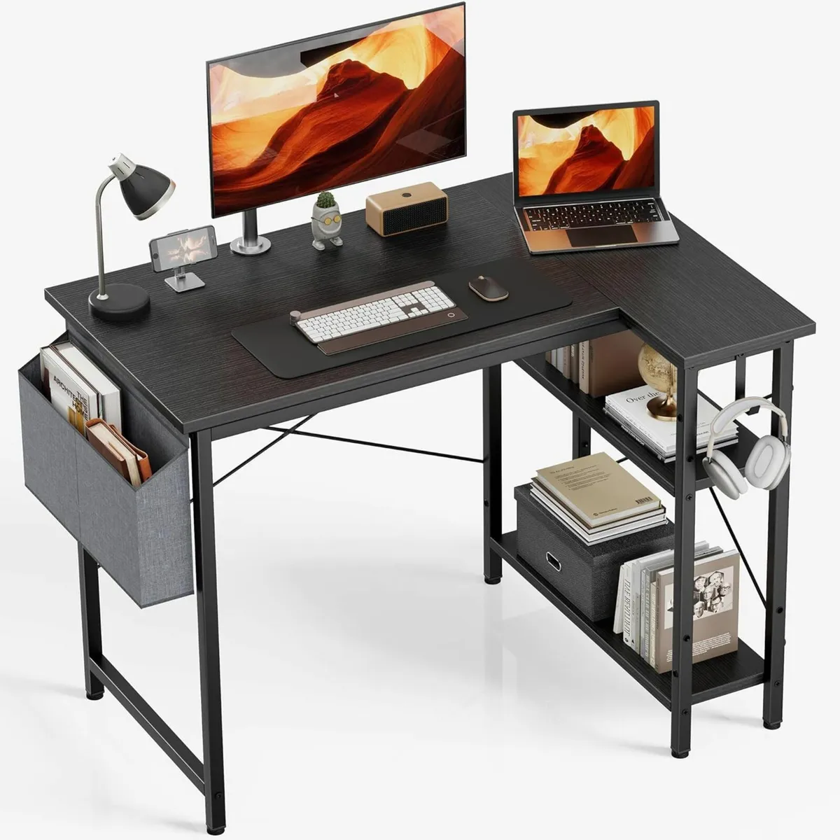 L Shaped Computer Desk, 100x70cm Gaming Office - Image 1