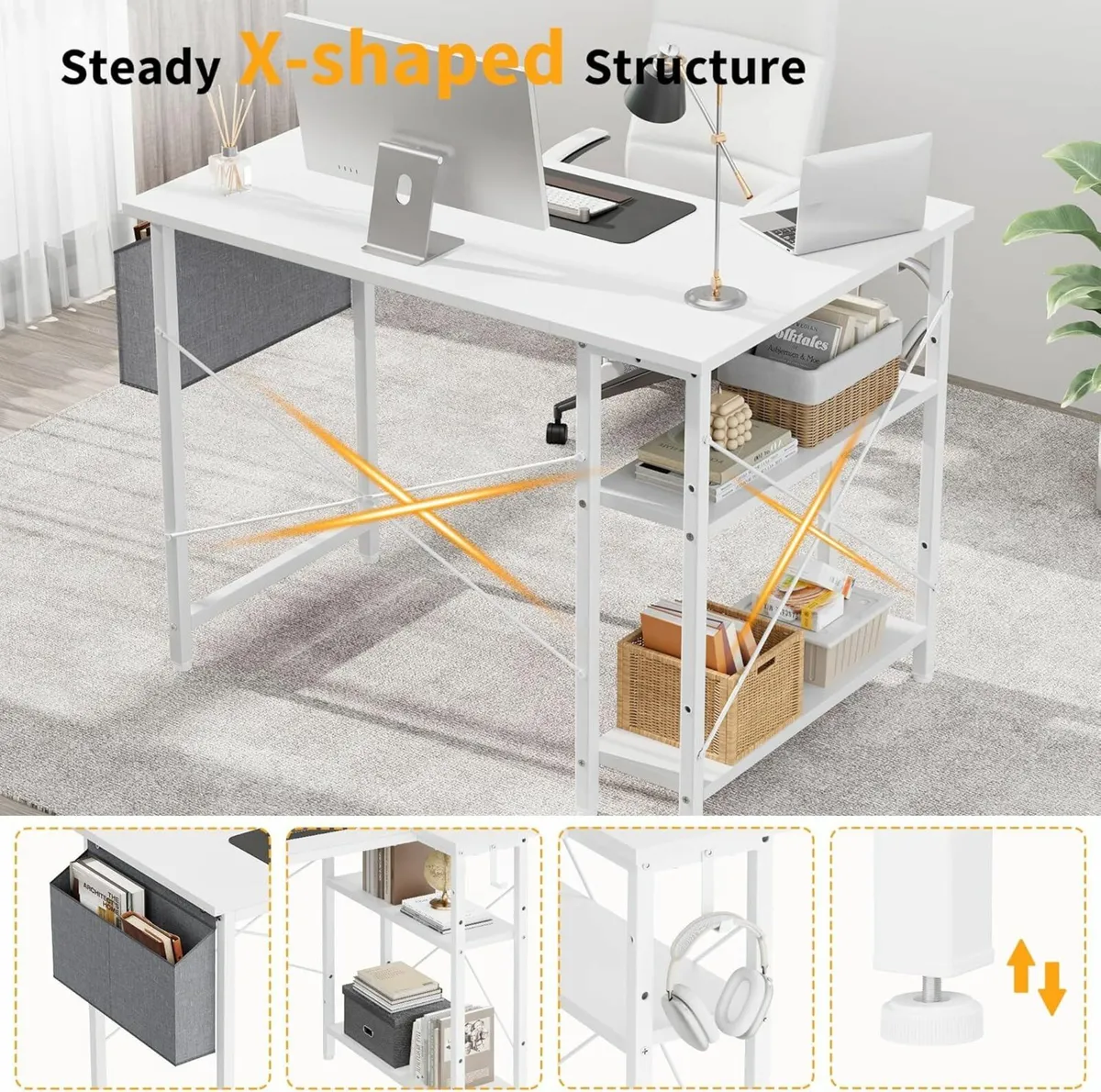 L Shaped Computer Desk Gaming Office 100x70cm - Image 4