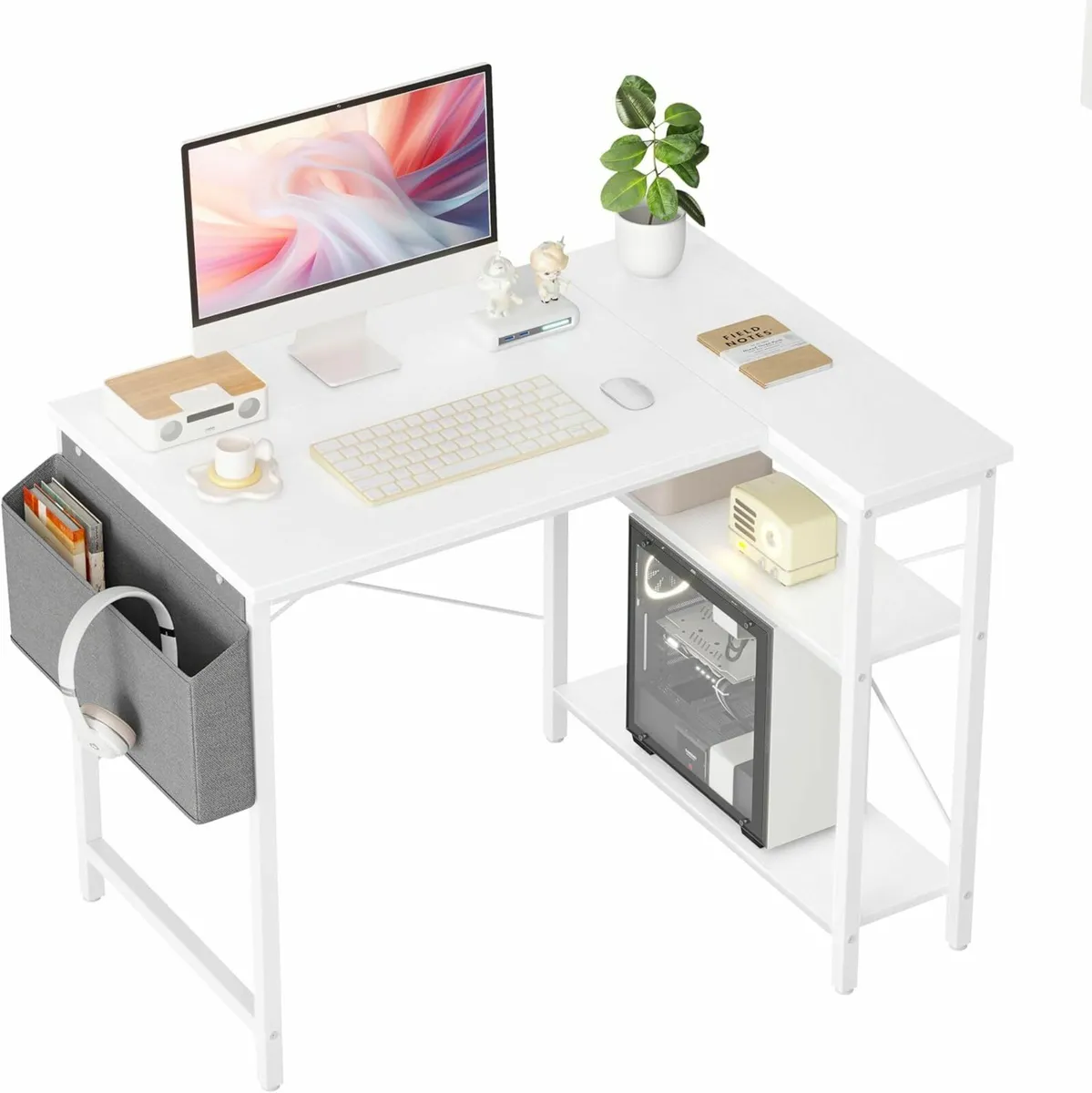 L Shaped Corner Desk 100x70cm Study Office Gaming - Image 2