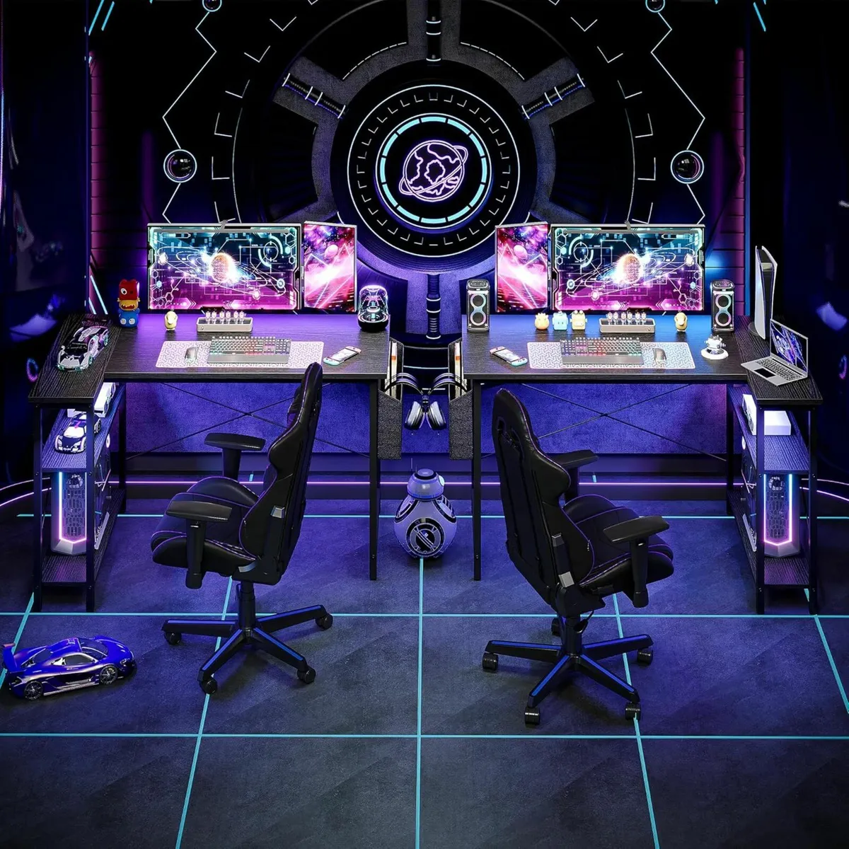 L Shaped Gaming Desk Computer Office 120x70 cm - Image 4