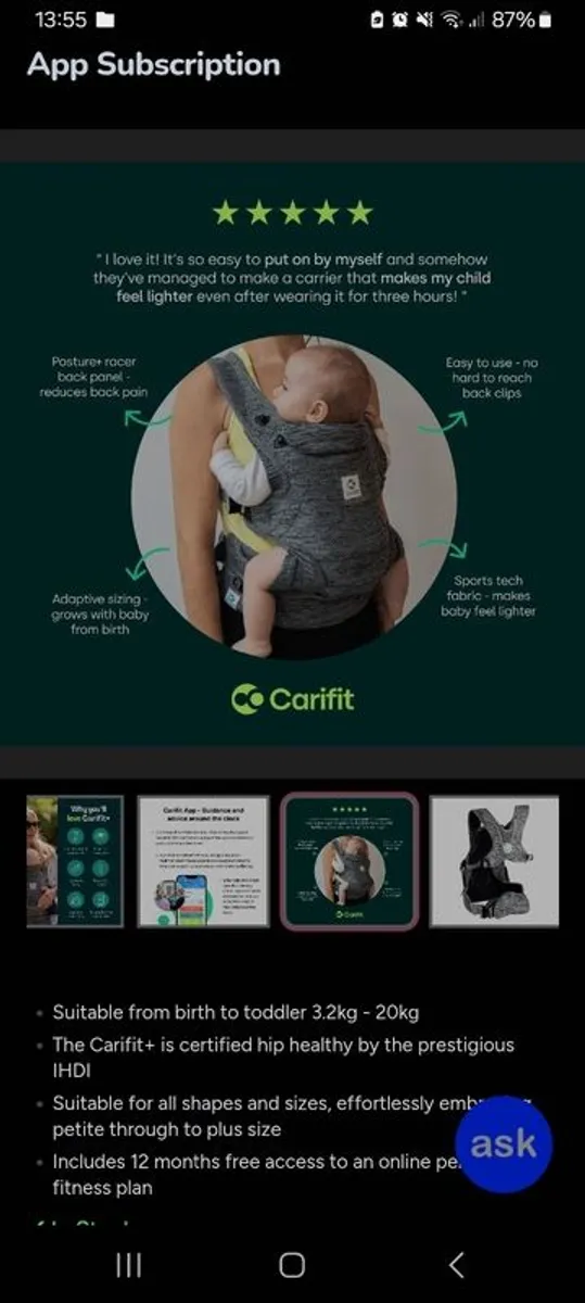 Carifit Baby carrier - Image 4