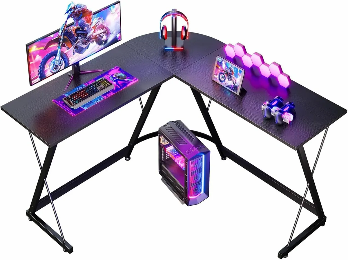 L Shaped Gaming Desk, 120×120 cm Gaming, Office - Image 1