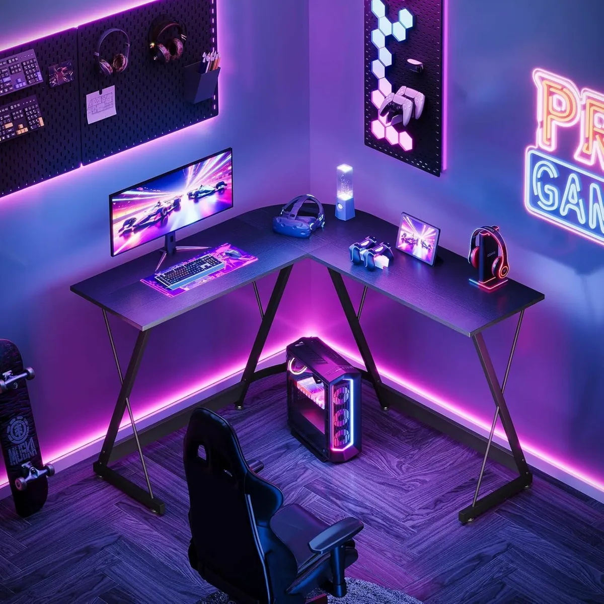 L Shaped Gaming Desk, 120×120 cm Gaming, Office - Image 3