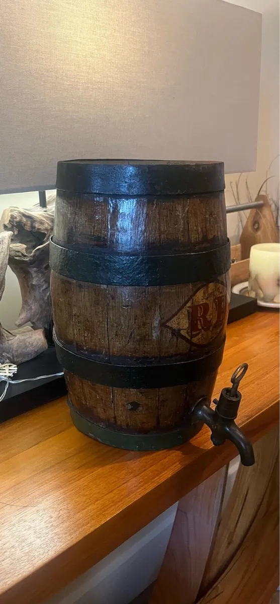 Antique “RB”Coopered Oak Beer Barrel - Image 3