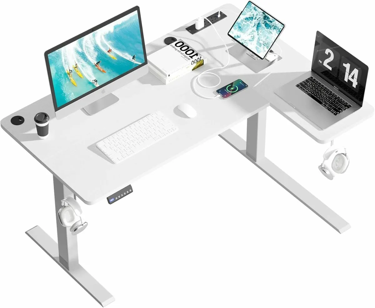 Electric Standing Desk Office study White 120x60cm - Image 2