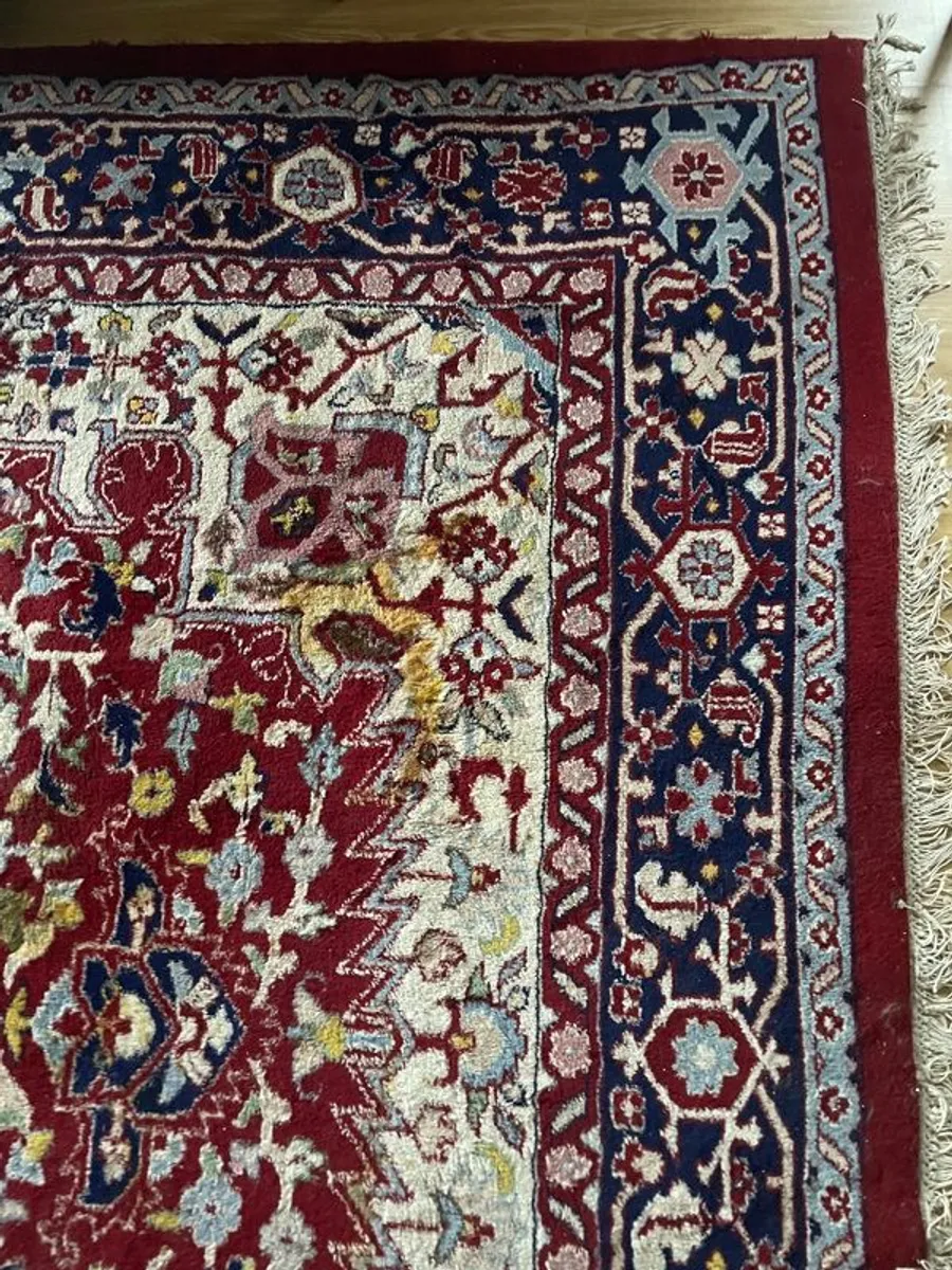 Vintage very large hand knotted rug from India Mashad - Image 4