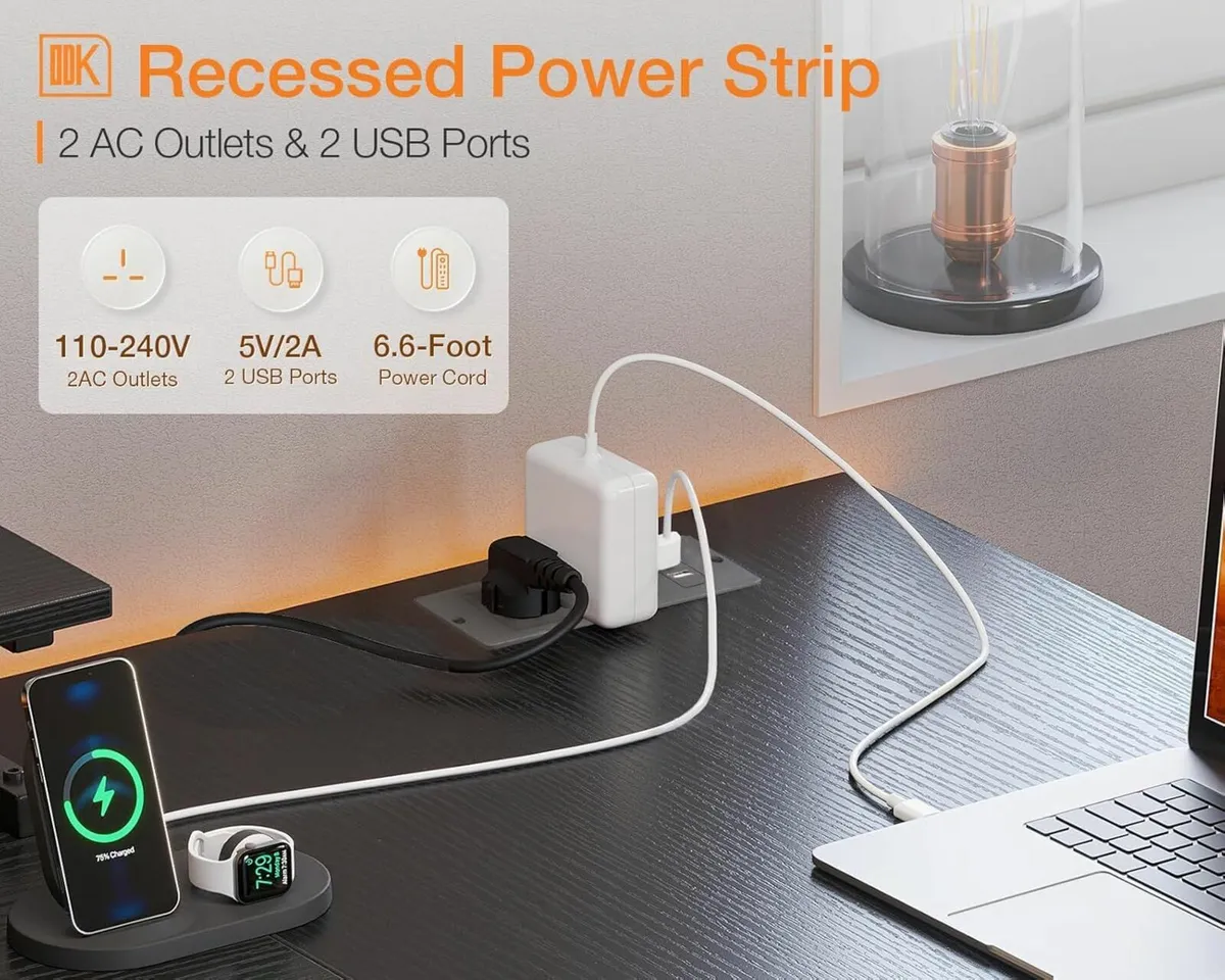 Corner Desk Drawers L Shaped Computer 140x80cm - Image 3