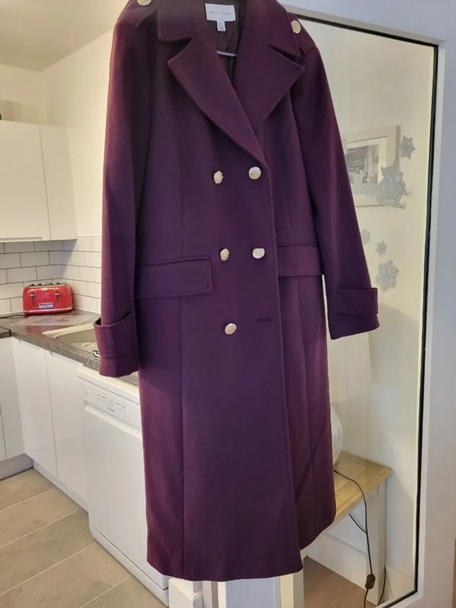 Womens military berry /wine coat from next - Image 2
