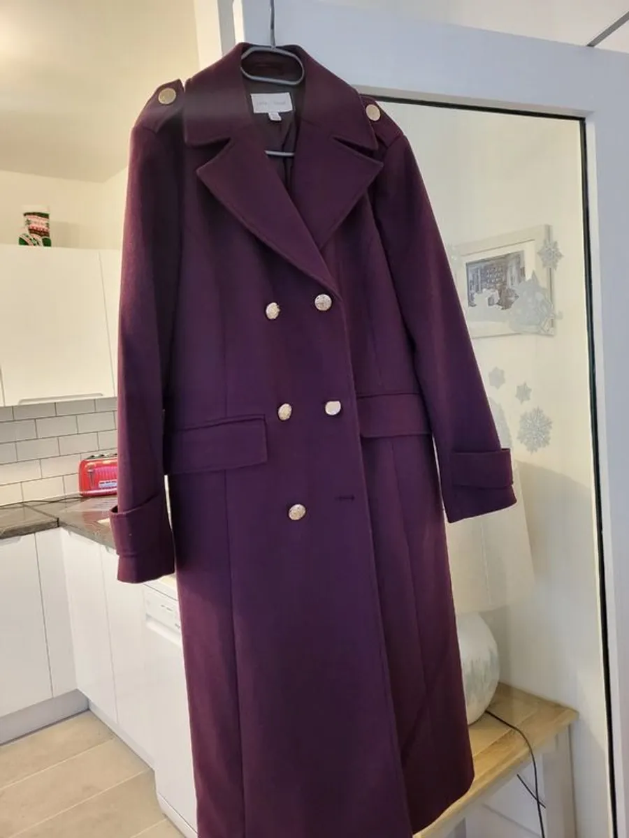 Womens military berry /wine coat from next - Image 3