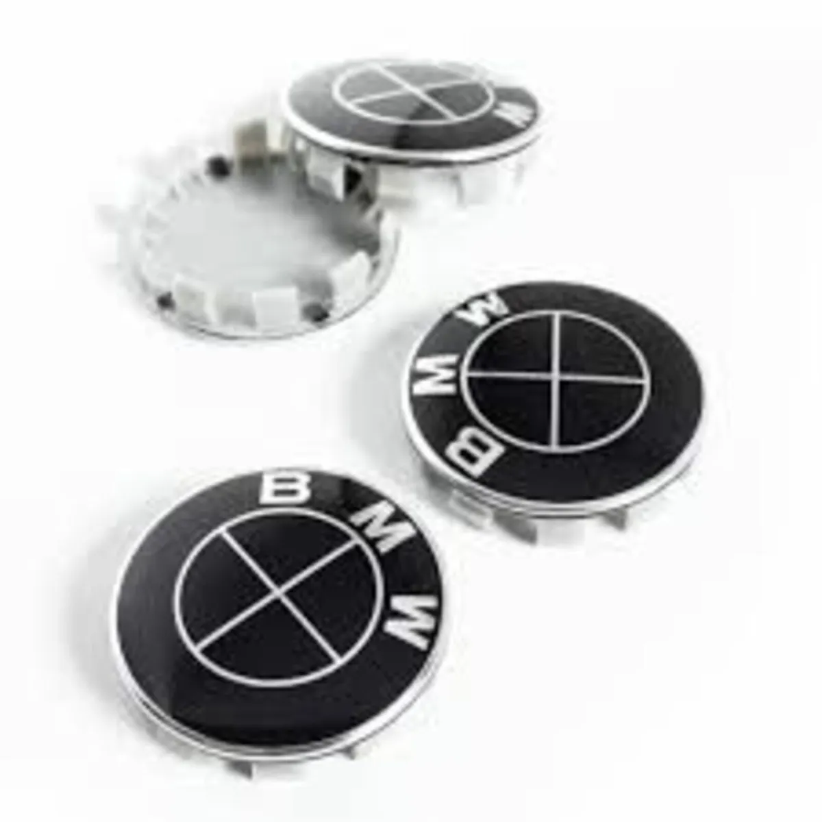 Set of 4 x BMW Centre 68mm Caps (ALL Black) 1/2/3/