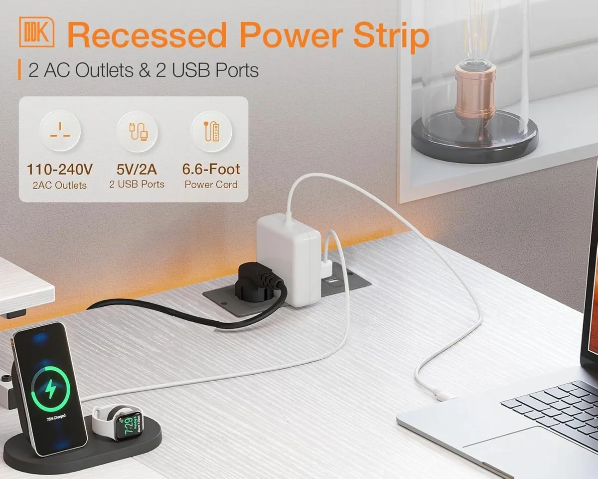 L Shaped Computer Office Desk Drawers 160x80cm - Image 4