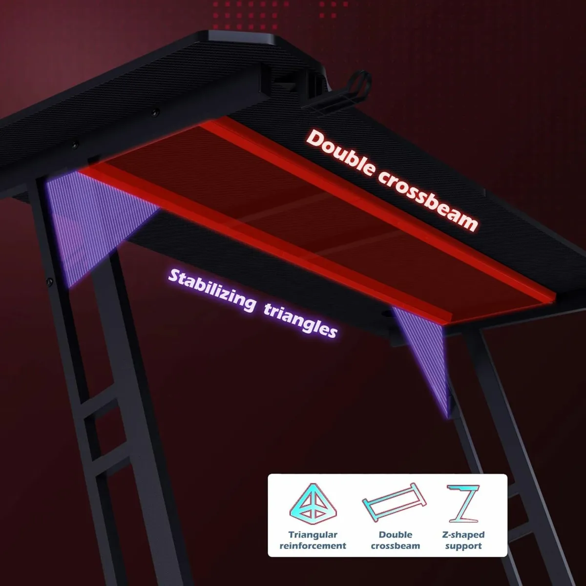 Gaming Desk 120 x 60cm Large Computer Table - Image 2