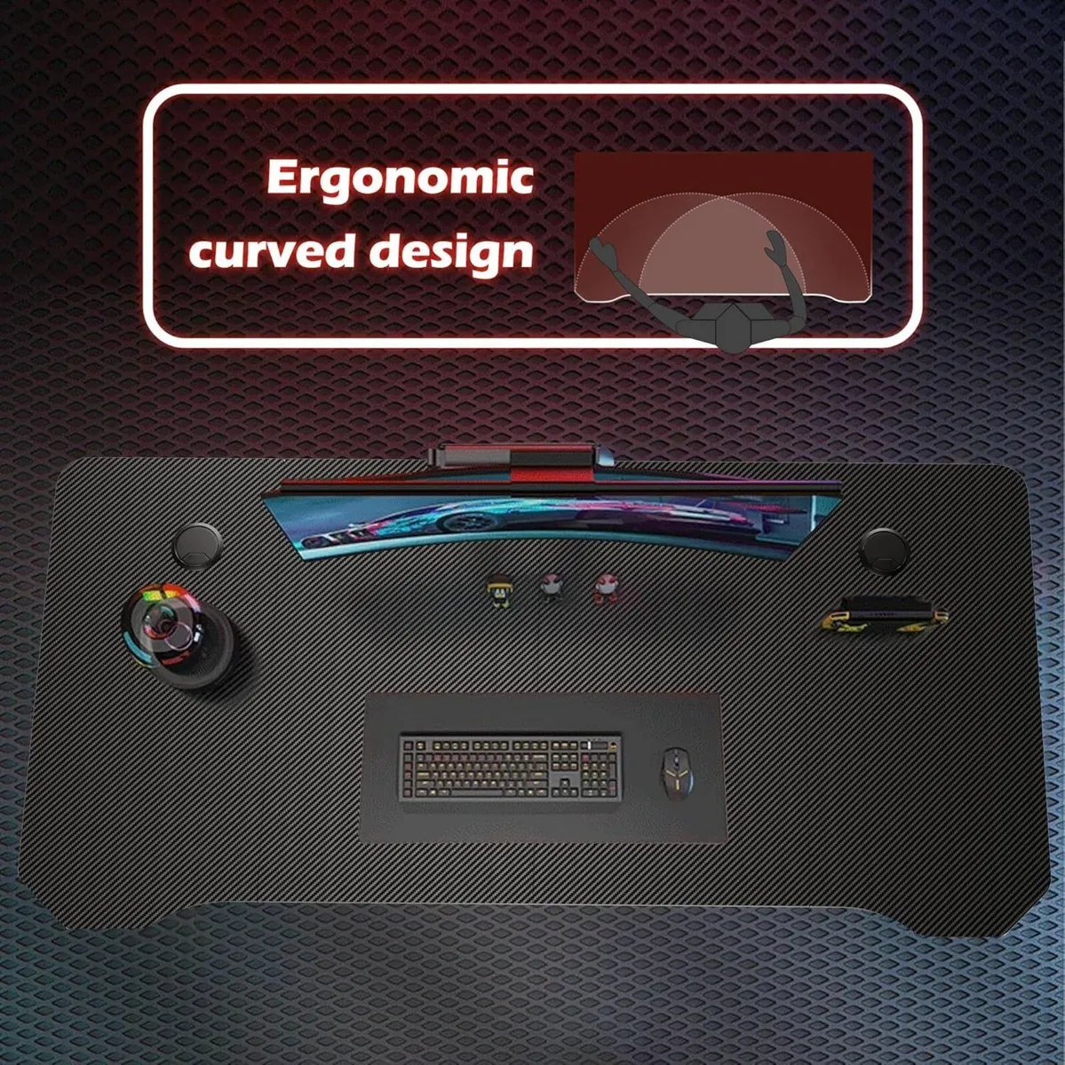 Gaming Desk 120 x 60cm Large Computer Table - Image 4