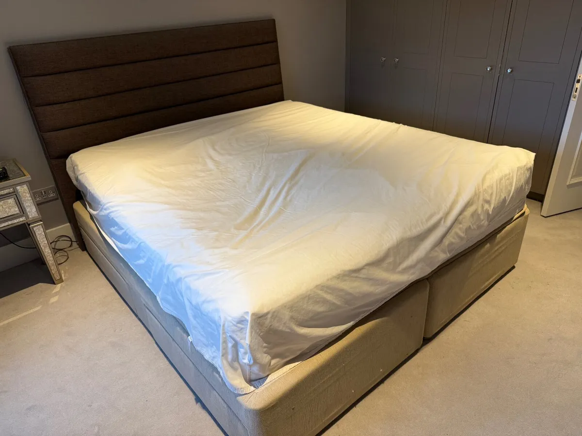 Superking divan base and headboard - Image 1