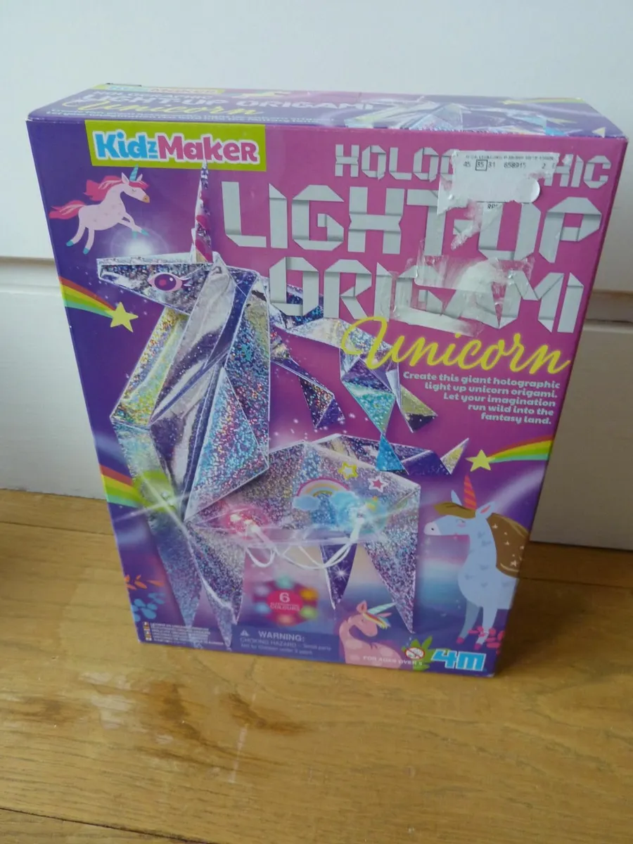 Holographic light-up origami unicorn