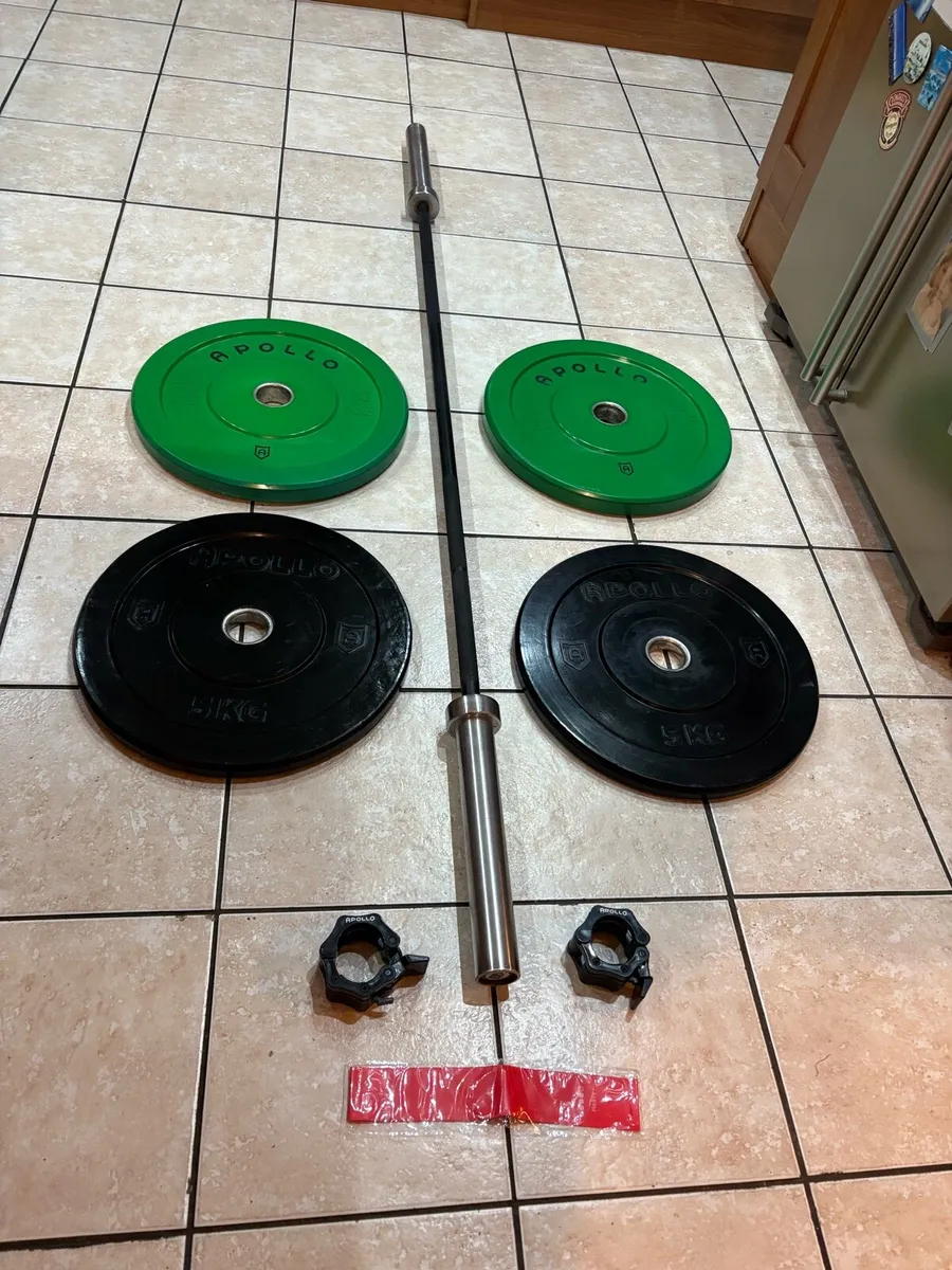 APOLLO 15KG  BARBELL + OLYMPIC BUMPER PLATES! - Image 4