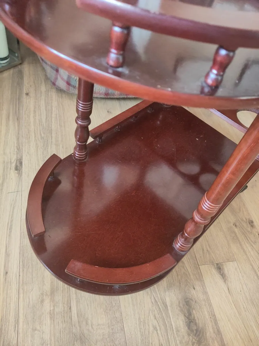 Vintage wooden tea trolley - Image 3