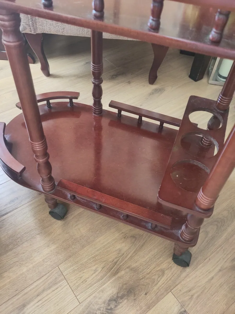 Vintage wooden tea trolley - Image 4