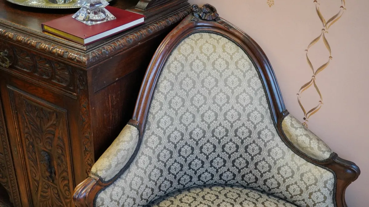 Antique French Corner Bergere Armchair - Image 2