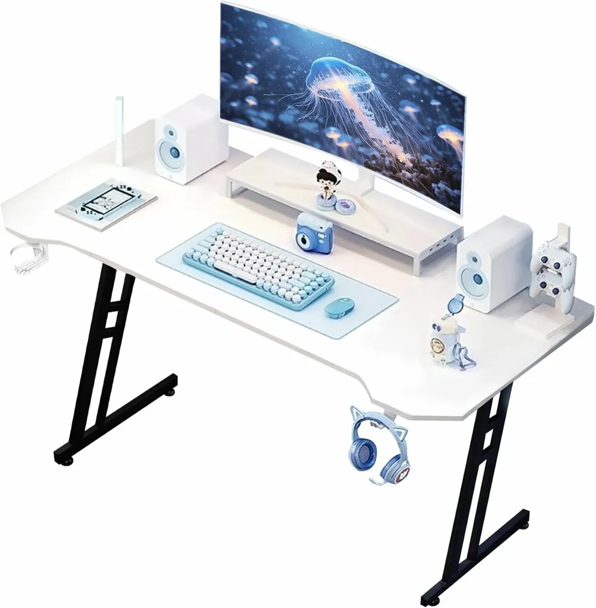 Gaming Desk 120 x 60cm Computer Table Cable Tray - Image 3