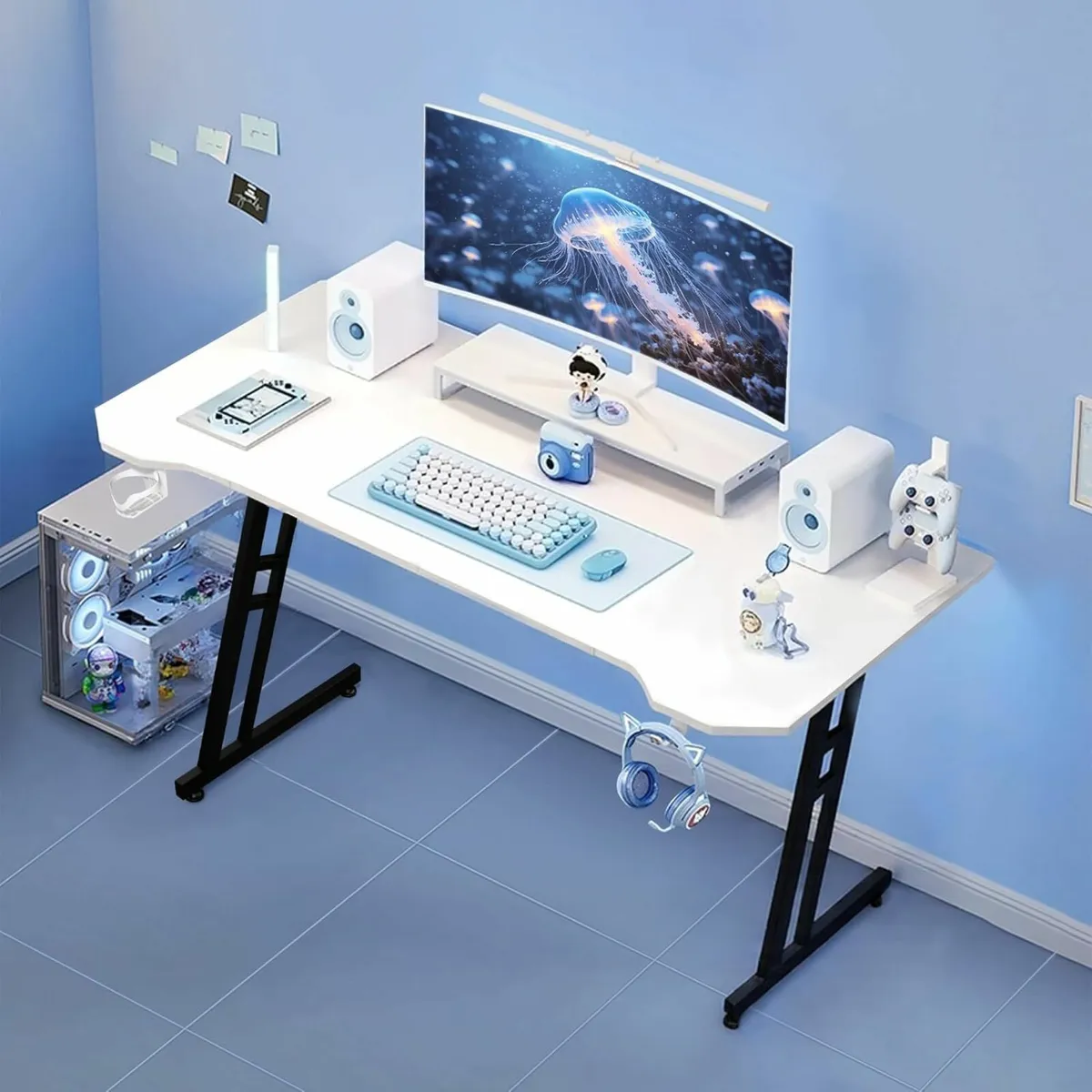 Gaming Desk 120 x 60cm Computer Table Cable Tray - Image 1