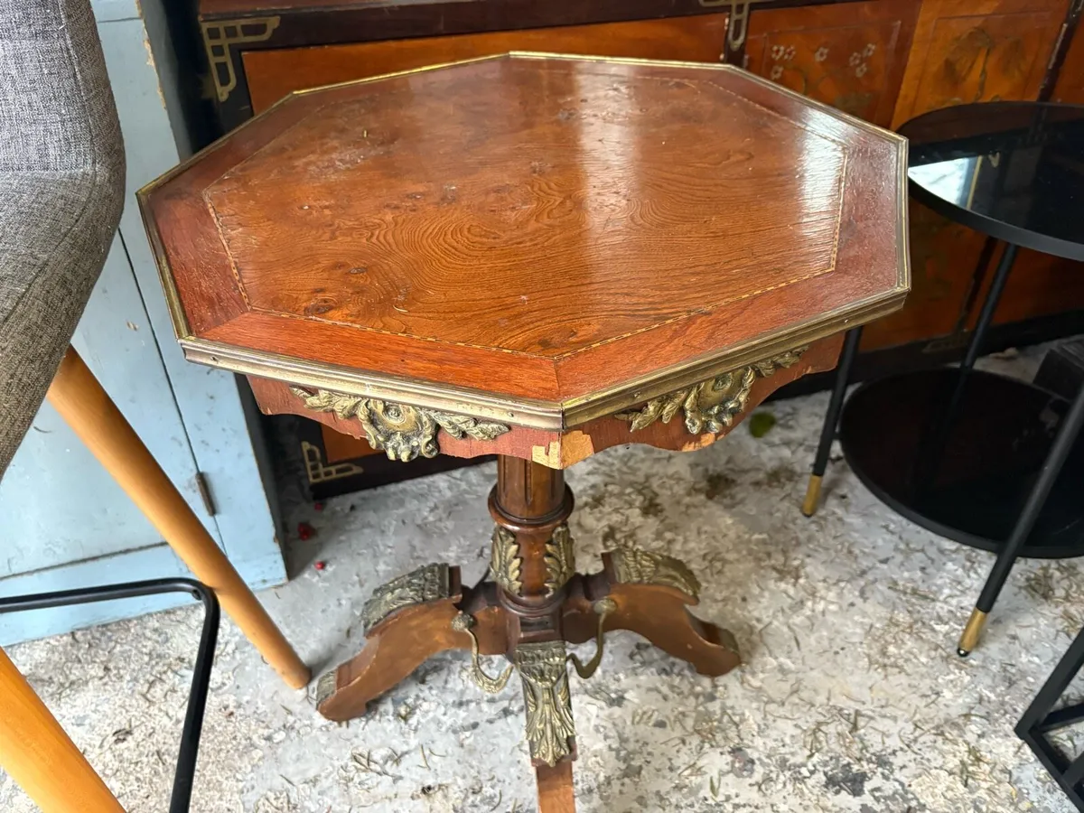 An ornate octagonal French napoleon 111 side table - Image 2