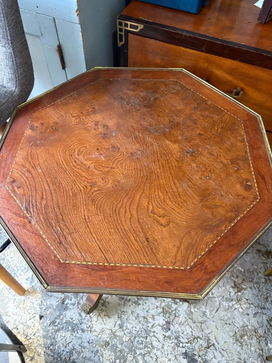 An ornate octagonal French napoleon 111 side table - Image 4