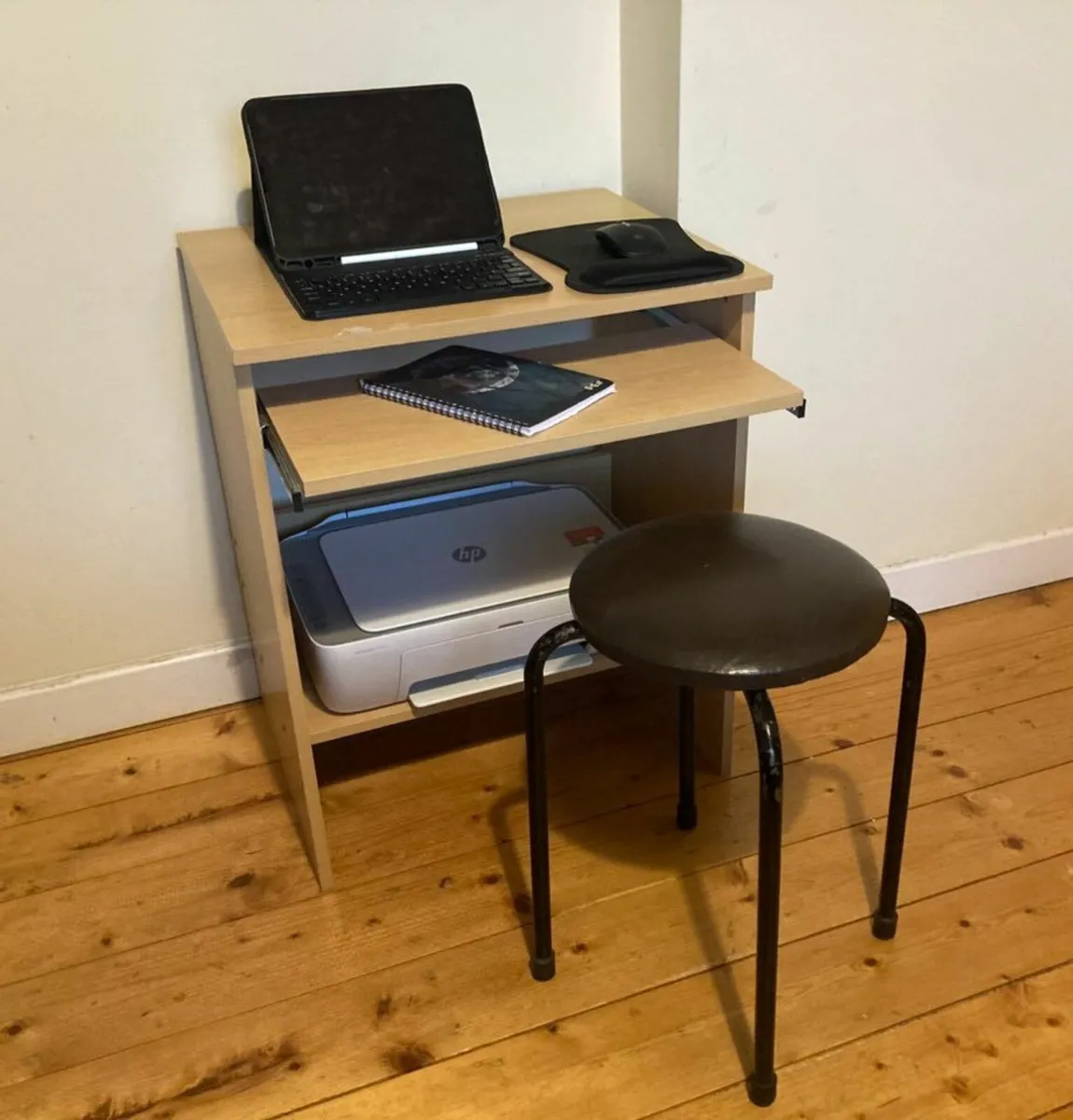 Compact Wooden Study Desk w/ Pull-Out  Shelf - Image 2