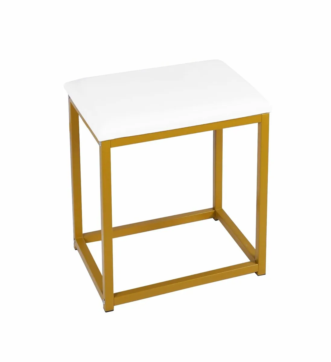 White and Gold Vanity Table with LED Mirror - Image 3