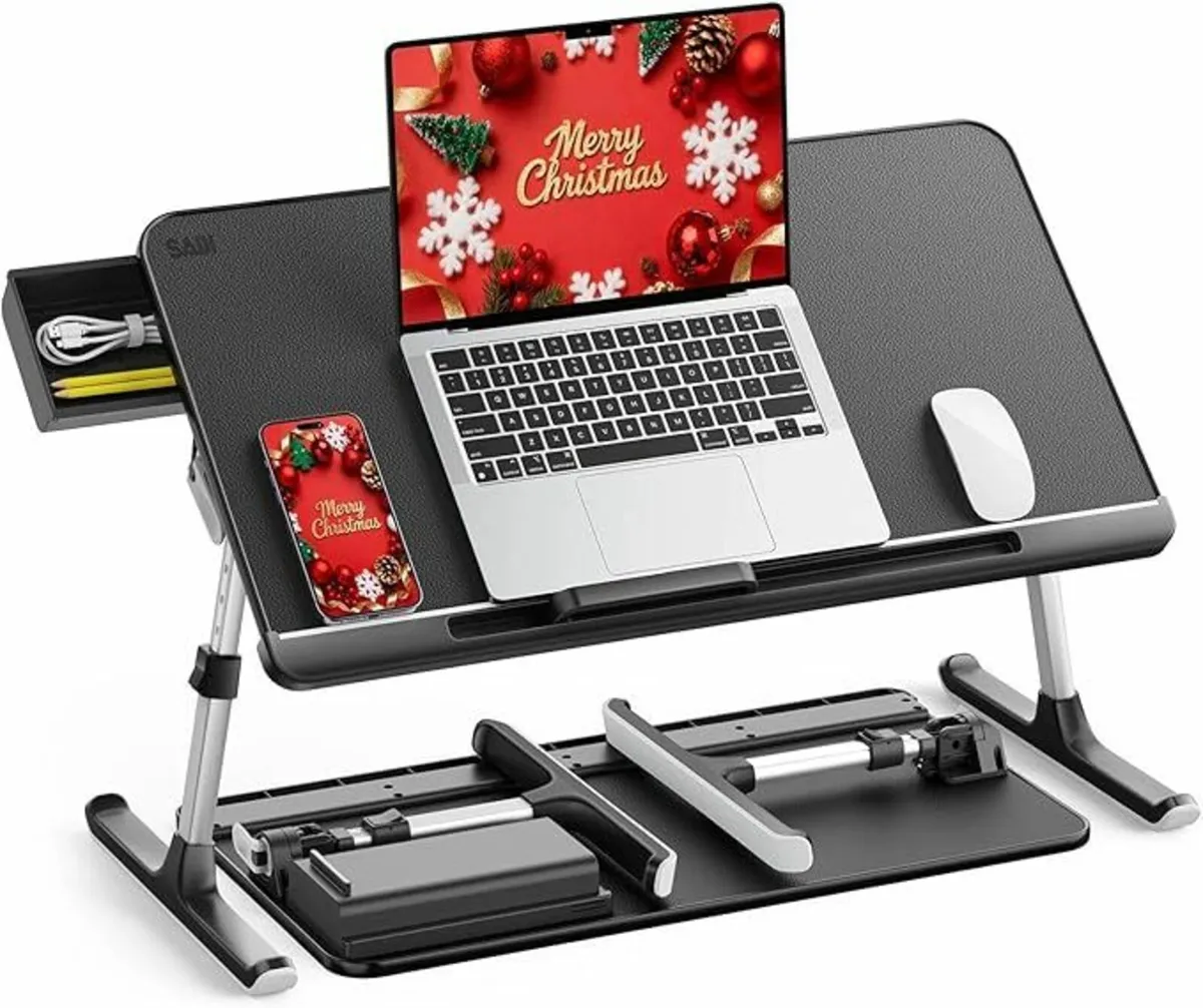 Laptop Bed Table Eco-friendly wooden planks 60cm - Image 1