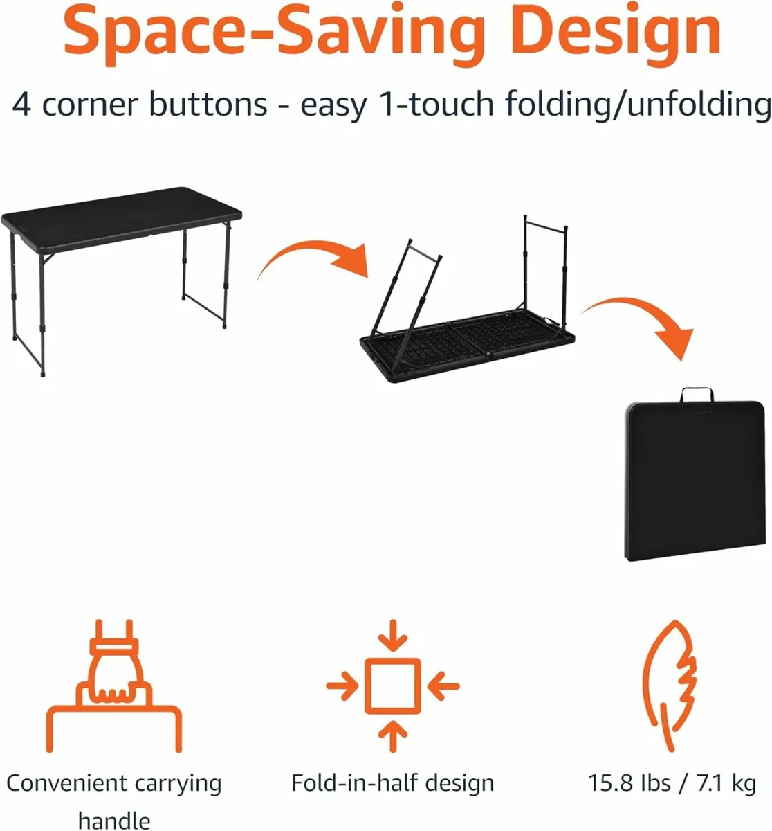 Office desk Folding Table Adjustable 120cm - Image 2