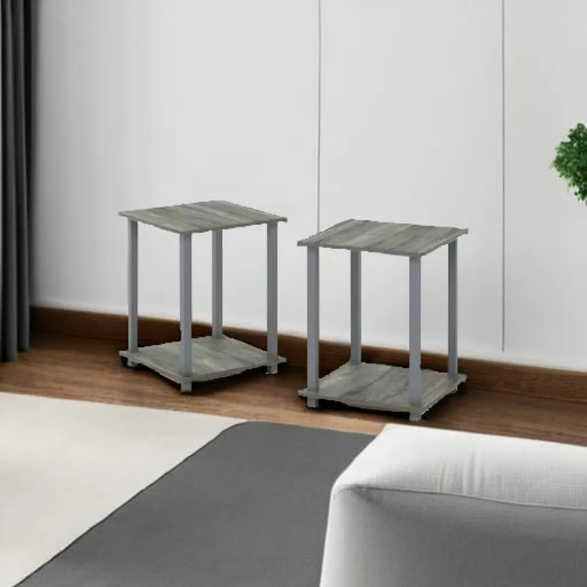 Side Table Set of 2, 2-Tier End Table, Nightstand - Image 3